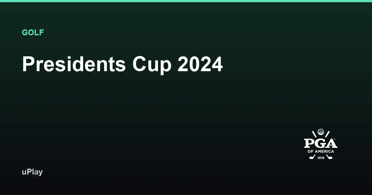 Golfmaila ja pallo avauslyöntipaikalla täyden katsomon edessä Presidents Cupissa 2024